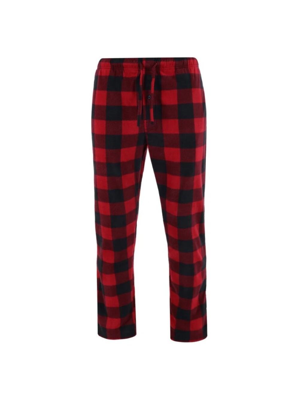 Hanes Fleece Sleep Pant Men's XL Drawstring Pockets Red Buffalo Check NEW